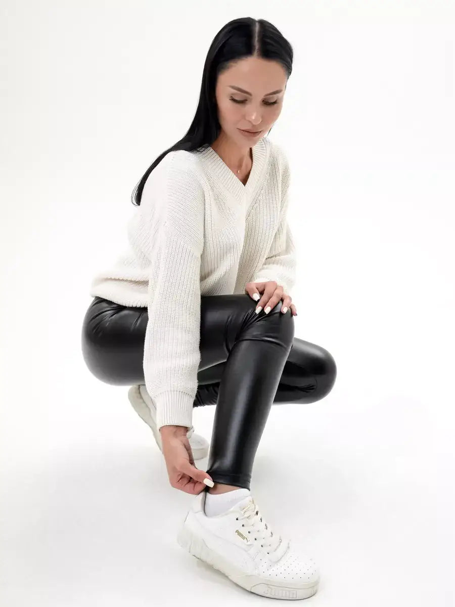 Legging Chaud En Simili Cuir