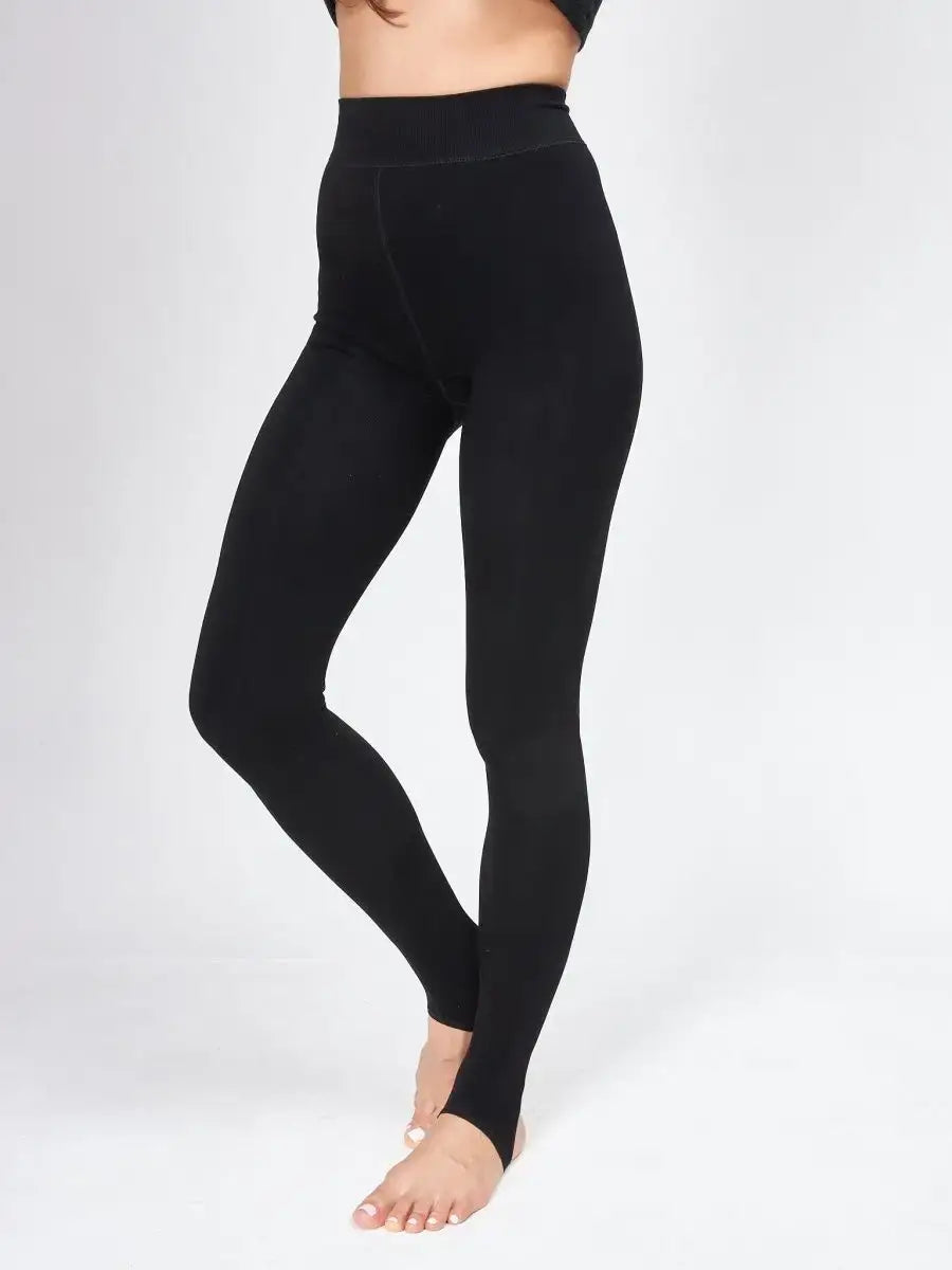 Legging Polaire Transparent Noir / Taille Universelle et Extensible