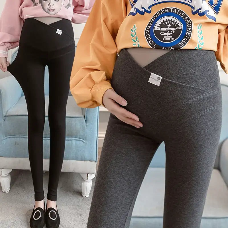 Legging de grossesse pour femme - Polaire thermique à l'intérieur -  Pantalon long en coton - Pantalon de grossesse - Pantalon de jogging -  Pyjama - Pantalon de yoga, O Grey1, L : : Mode